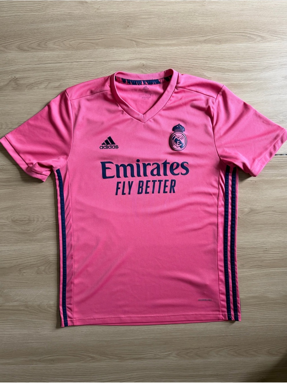 adidas Kids Pink Real Madrid Training Jersey with Navy Accents